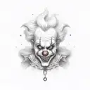 scary clown  tattoo design idea