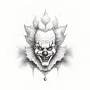 scary clown  tattoo design idea