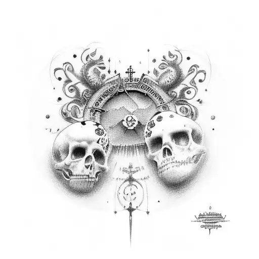 cruz con frase "dios es amor" tattoo design idea