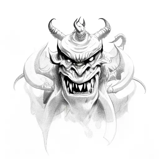 funny devil tattoo design idea