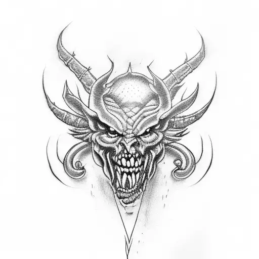 funny devil tattoo design idea