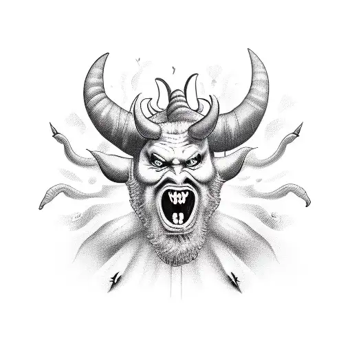 funny devil tattoo design idea