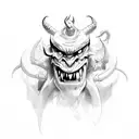 funny devil tattoo design idea