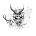funny devil tattoo design idea