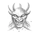 funny devil tattoo design idea