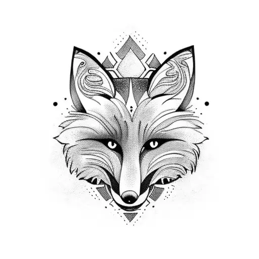 Fox inside Mandala tattoo design idea