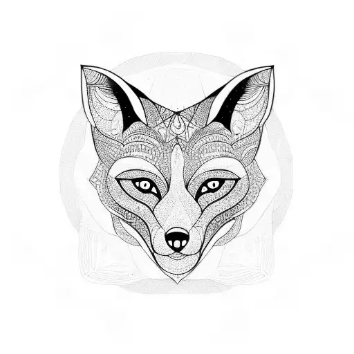 Fox inside Mandala tattoo design idea