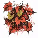 ivy leaves tattoo design idea