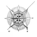 arrow with compass tattoo design idea