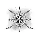 arrow with compass tattoo design idea