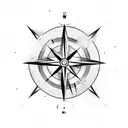 arrow compass beach tattoo design idea
