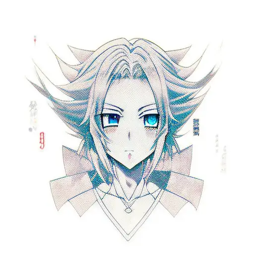 Anime character in a new-school style tattoo design idea