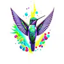 hummingbird bird skull tattoo design idea