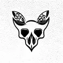 fox skull with flowers tattoo design idea