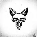 fox skull with flowers tattoo design idea