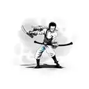 Zoro from One Piece wielding a computer game controller tattoo design idea