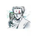 Zoro from One Piece wielding a computer game controller tattoo design idea