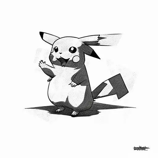 pikachu sihouette tattoo design idea