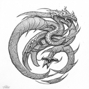 hydra mithology drake tattoo design idea