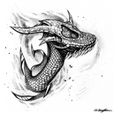hydra mithology drake tattoo design idea