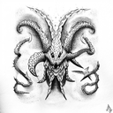 hydra mithology drake tattoo design idea