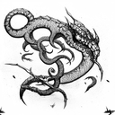 hydra mithology drake tattoo design idea