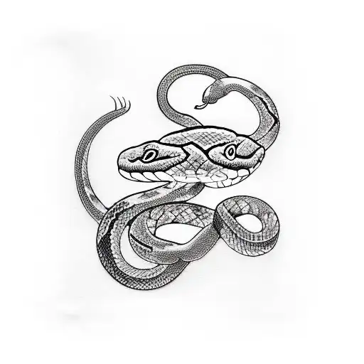snake and butterfly tattoo design idea