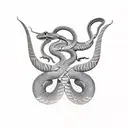 snake and butterfly tattoo design idea