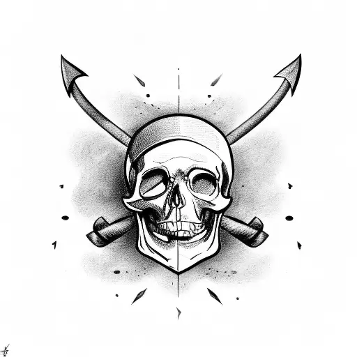 anchor skull tattoo design idea