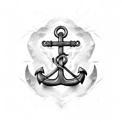 anchor and skull tattoo design idea