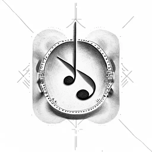A music note with a ski slope inside tattoo design idea