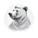 bear head with forest behind  tattoo design idea