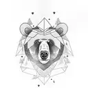 bear head with forest behind  tattoo design idea