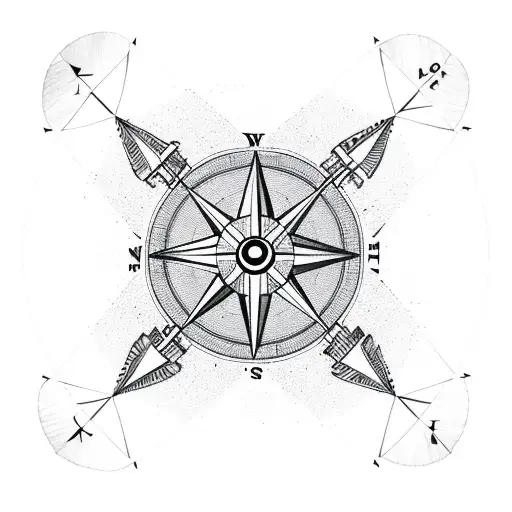 Hockey compass arrow  tattoo design idea