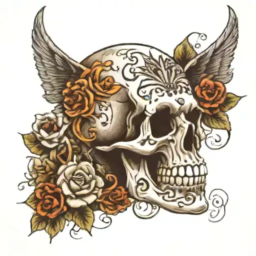 skull cuban with date 31052014 tattoo design idea
