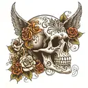 skull cuban with date 31052014 tattoo design idea