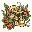 skull cuban with date 31052014 tattoo design idea