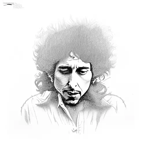 bob dylan, pink floys , no colour tattoo design idea