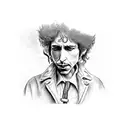 bob dylan pink floyd no colour tattoo design idea