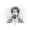 bob dylan, pink floys , no colour tattoo design idea