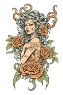 Medusa crying tattoo design idea