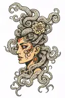 Medusa crying tattoo design idea