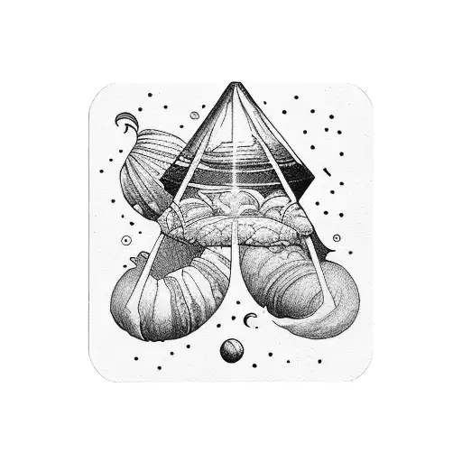 croissant de lune avec œil et bouche féminine. à côté, 3 cartes de tarot tattoo design idea