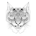 perspective fractal panther tattoo design idea