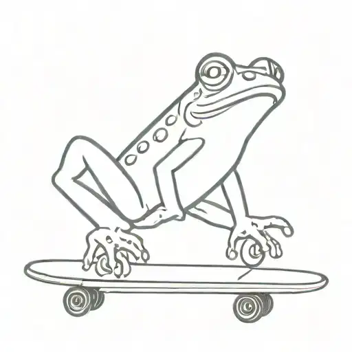 a frog on a skateboard deck tattoo design idea