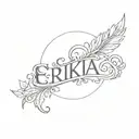 the logo for erika records tattoo design idea