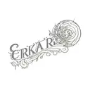 the logo for erika records tattoo design idea
