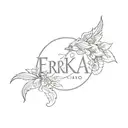 the logo for erika records tattoo design idea