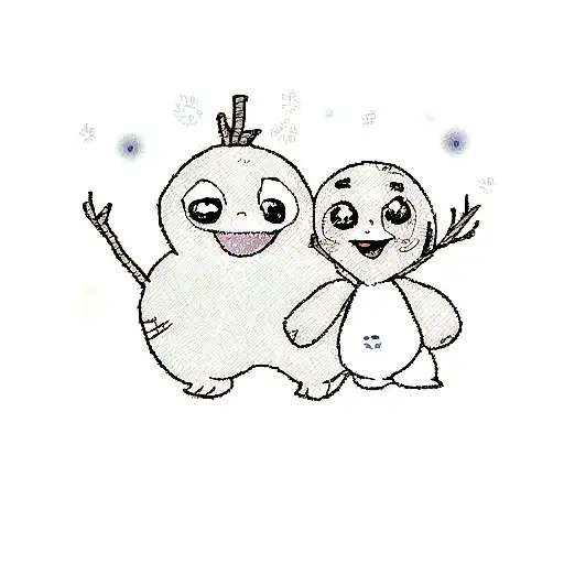 olaf and stitch tattoo design idea