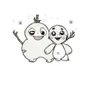 olaf and stitch tattoo design idea